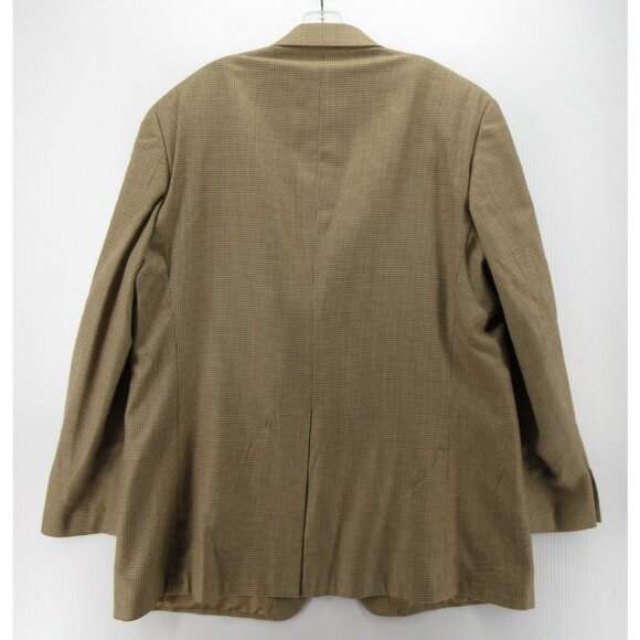 Ralph Lauren Sport Coat 46 Long Tan Blazer Silk Wool Houndstooth * - Picture 9 of 14